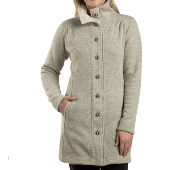 Kuhl Savina Long Fleece Sweater Jacket Outdoors Gorpcore Granola Scandi Minimal - Picture 1 of 8